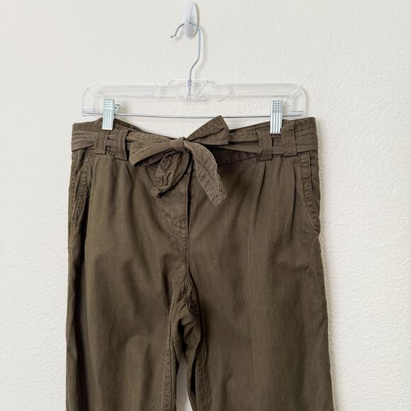 [J. Crew] Olive Green City Fit Straight Leg Utility Pants Belted Roll Tab Size 4 - Picture 3 of 10